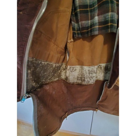 Western Field by Hawthorne VTG Duck Hunting Canvas Jacket Corduroy Flannel Lined - Picture 9 of 9